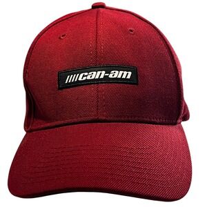 BRP Can Am Burgundy Logo Snapback Hat - One Size Baseball Cap Casual